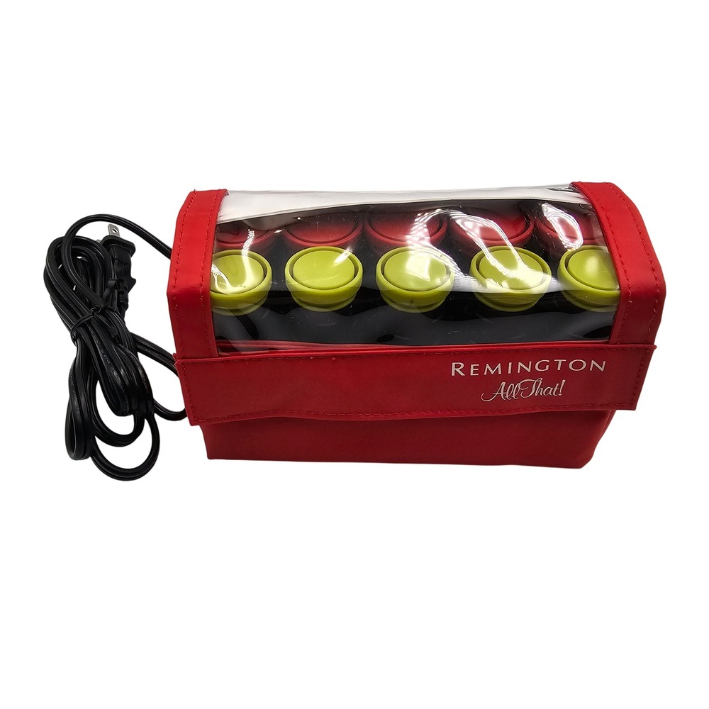 Vintage Remington All That Quick Curl Set Electric Hot Rollers Travel Bag H-1015